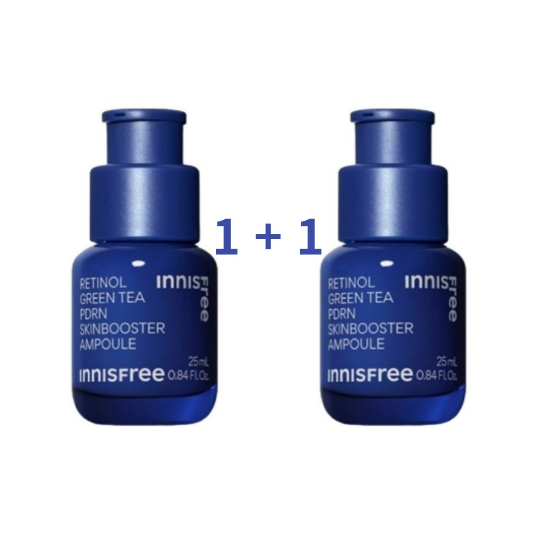 [1+1] レチノール グリーンティー PDRN スキンブースター アンプル 25ml x 2個 (マスクパック贈呈)