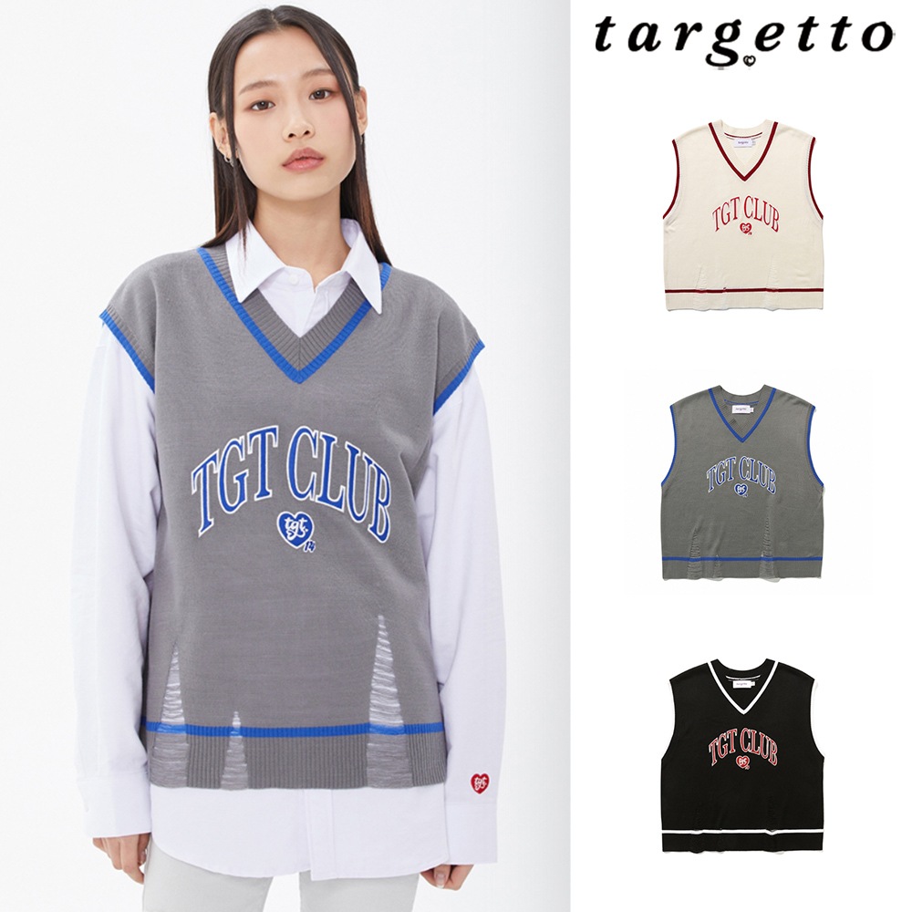 [TARGETTO] DAMAGE KNIT VEST