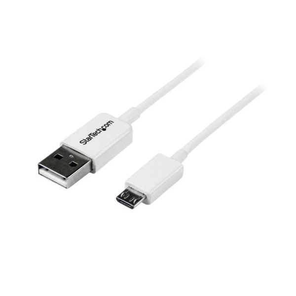 （まとめ） StarTech.com microUSB2.0ケーブル 50cm A（オス）-microB（オス） ホワイトUSBPAUB50CMW 1本 [x5セット]
