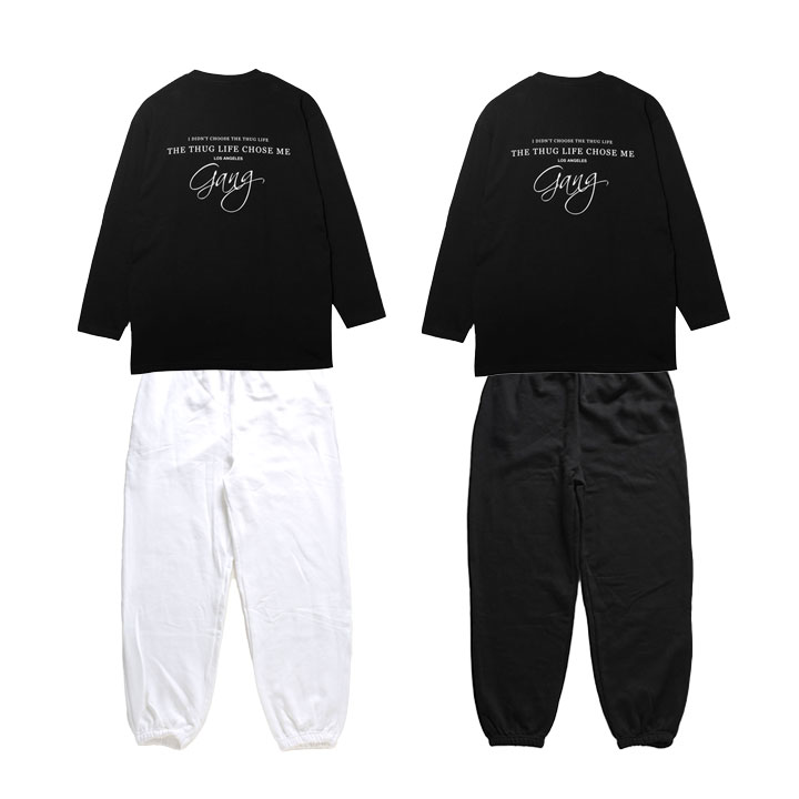 ACE FLAG 上下セット 長袖 ブランド スケボー メンズ 春秋冬用 全2色 大きいサイズ エースフラッグ セットアップ ロンT スウェットパンツ Gang