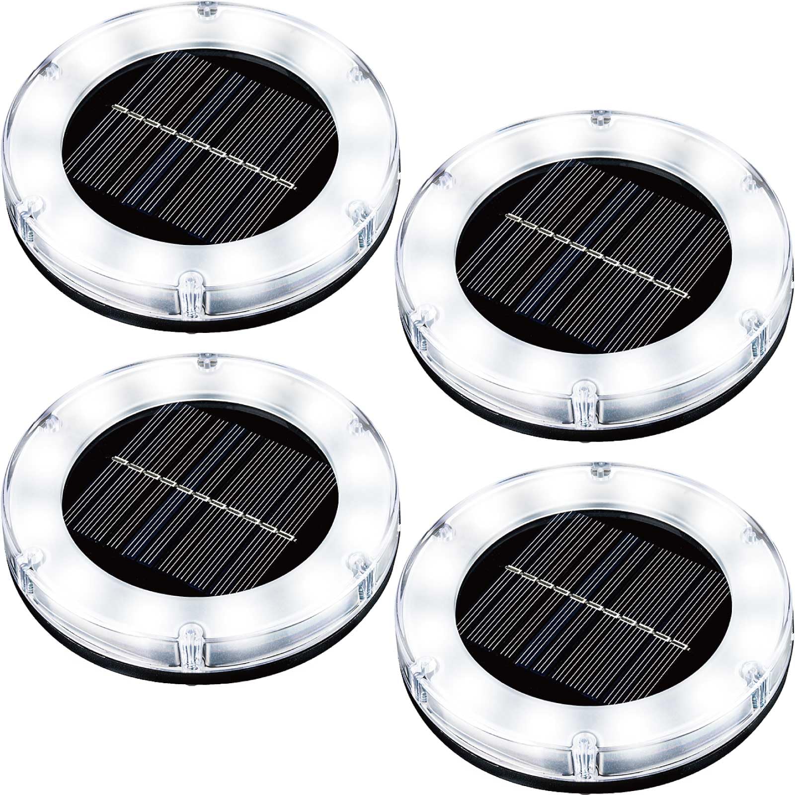 ソーラーライト ガーデンライト 屋外 埋め込み ENTLIGHT V2（ホワイト4個）