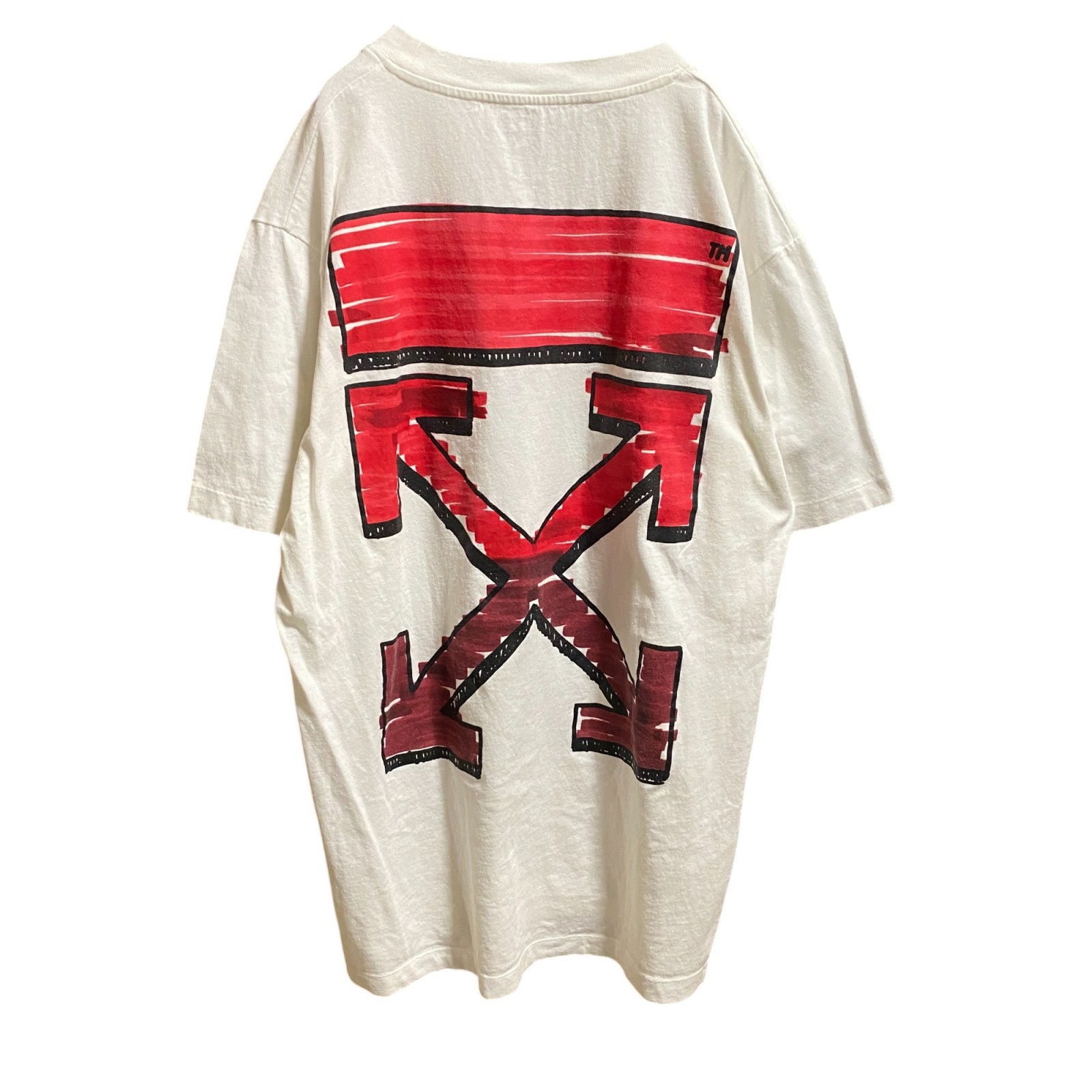 美品 オフホワイト OFF-White メンズ Tシャツ XL ビッグシルエット
