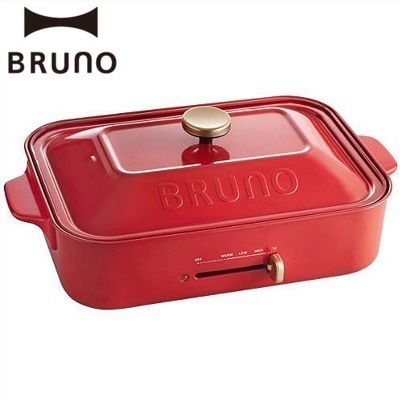 イデアインターナショナル BRUNO（ブルーノ） コンパクトホットプレート 平プレート・たこ焼きプレート BOE021-RD レッド 【送料無料】