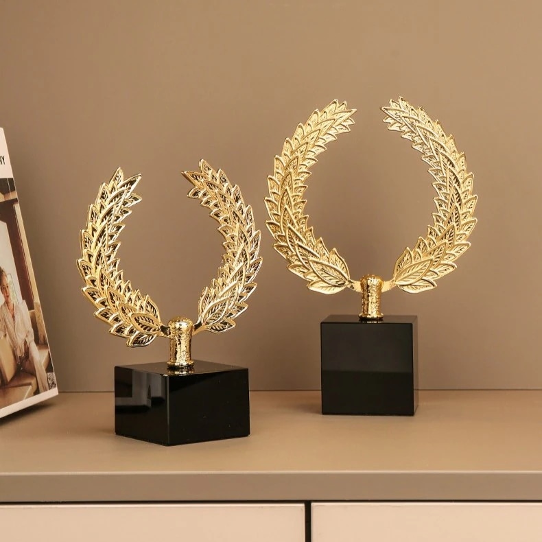 オブジェ シンプル 葉 置物 飾り アート デザイン お洒落 シンプル モダン ゴールド ボタニカル 書斎 リビング 玄関 インテリア ホームデコ