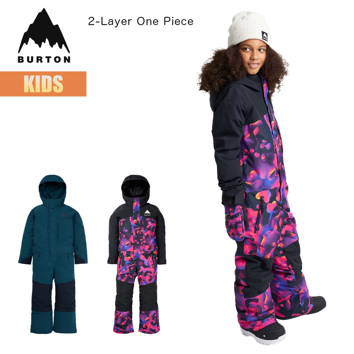 スノーボードウェア キッズ ワンピース 25-26 2レイヤー ワンピース W26JP-2233701 Kids Burton 2L One Piece スノースーツ スノーウェア ジャンプスーツ