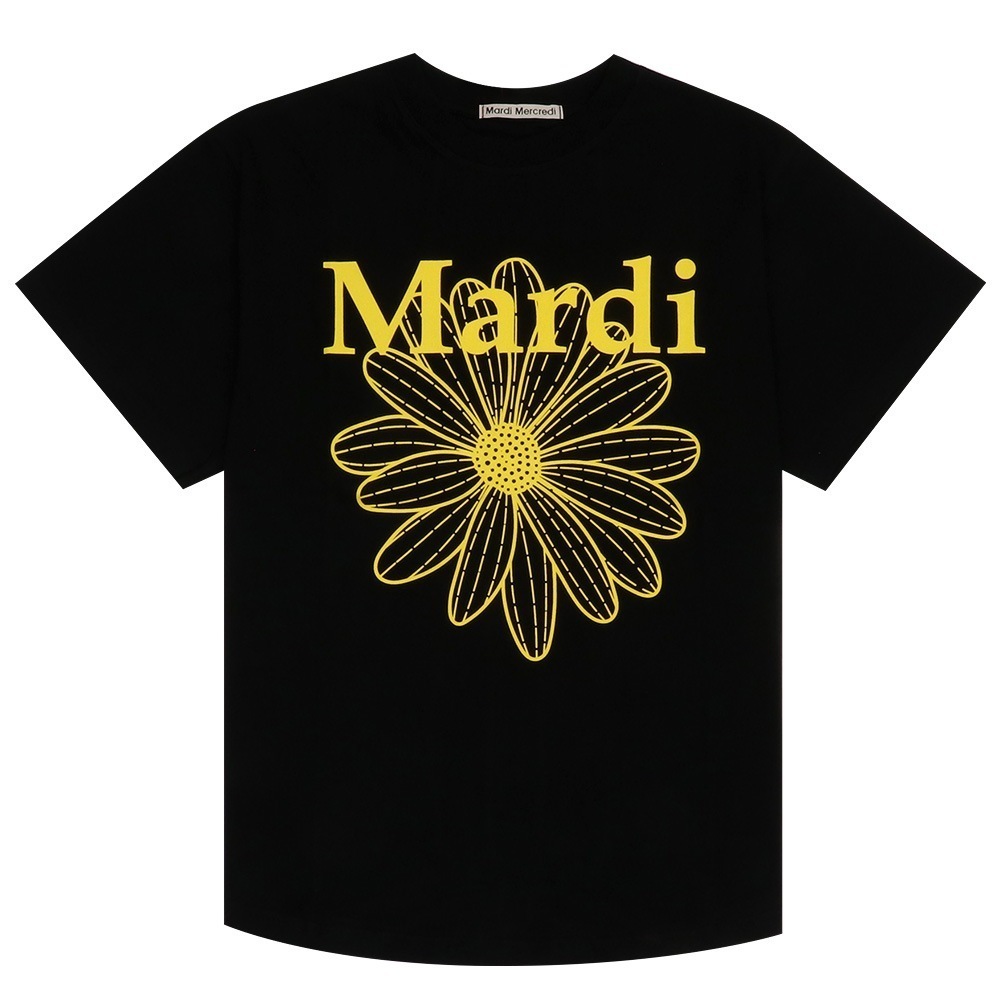 Tシャツ TSHIRT FLOWERMARDI OATMEAL BLACK 半袖 レディース 韓国 ファッション アパレル