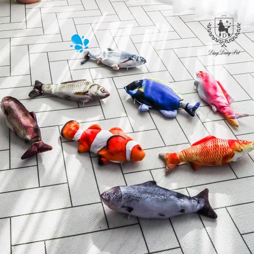 [韓国公式/正規品] ディンドンペット 動く魚おもちゃ パダックフィッシュ 4点セット (ランダム発送)