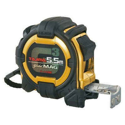 他サイト： TJMデザイン タジマ G3GLM2555BL Ｇ３ゴールドロック マグ爪ー２５ ５．５ メートル目盛 377-1504の商品画像