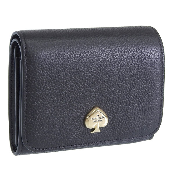 ケイトスペード 財布 レディース 二つ折り財布 アウトレット レザー ブラック ケイラ スモール Lジップウォレット kayla pebbled leather small KK056-001 KAT