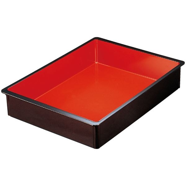 66cm コンテナ/和食器 (特大 梨地内朱 A) 661×493×125mm 日本製 (和食 レストラン 居酒屋 店舗 お店)
