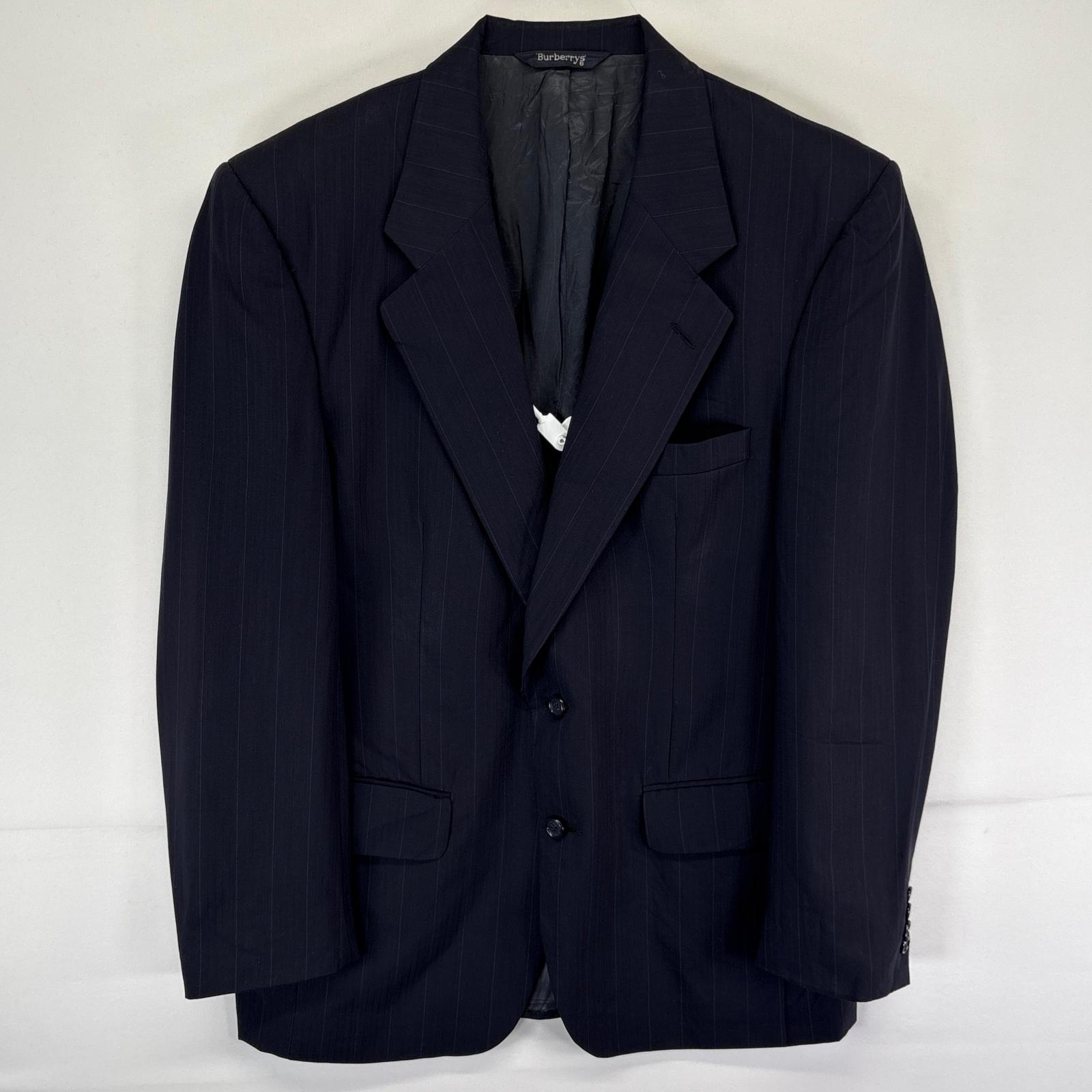 古着 90s/90年代 バーバリーズ Burberrys イタリア製 テーラードジャケット ブレザー スーツ ストライプ ネイビー系 メンズ