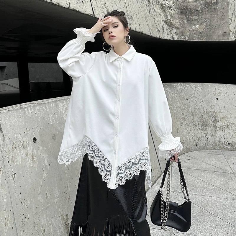 【J.Fashion】 レース今週の割引は 25% オフですドッキング 裏起毛 ロングブラウス 厚手 チュニック 綺麗 レディース ブラウス 関連商品購入可能 メガ割