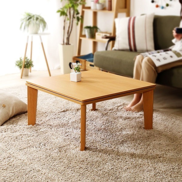 木目調 カジュアル リバーシブル こたつ 70cm幅 正方形 単品 リバーシブル天板 リビングテーブル