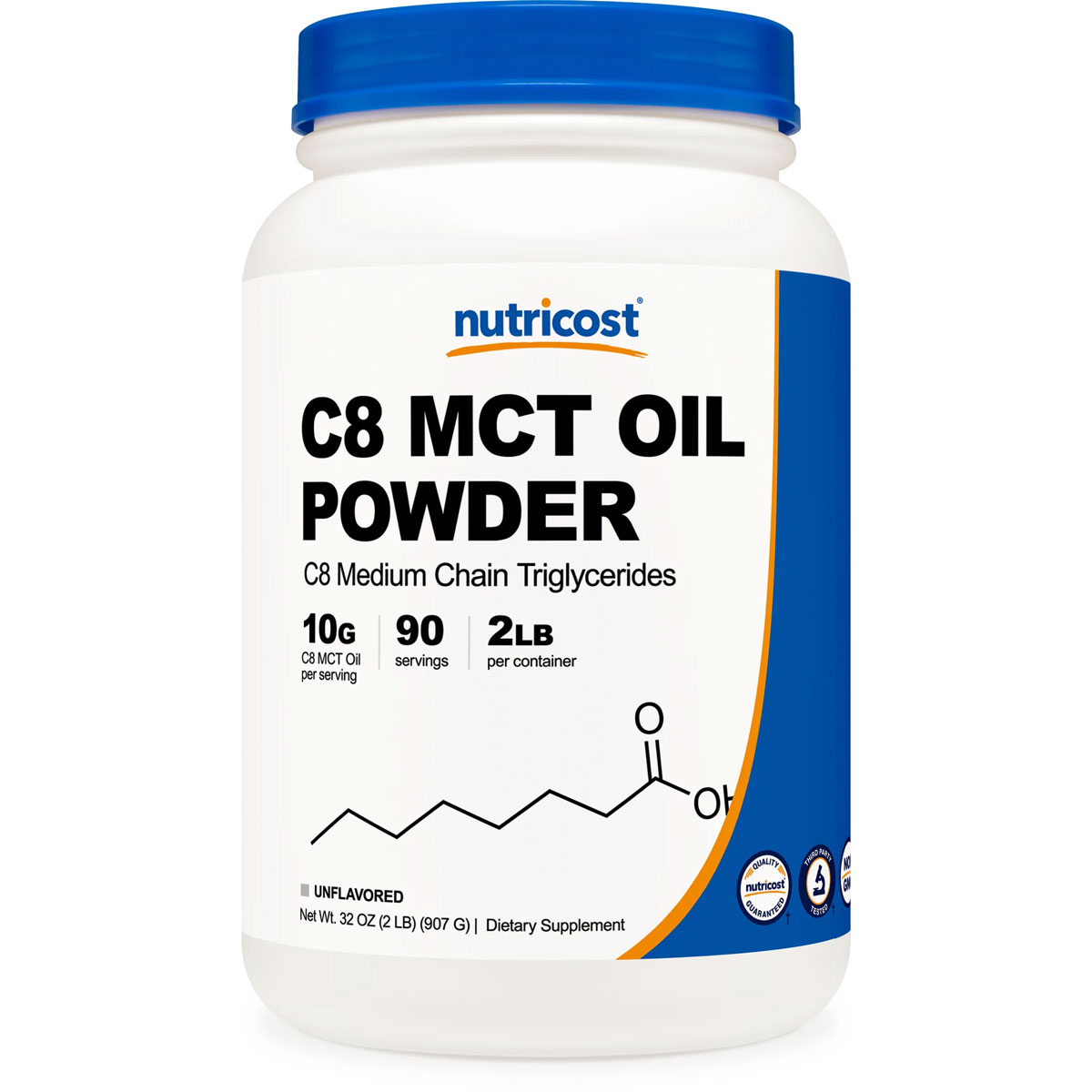 [USA] Nutricost ニュートリコスト C8 MCT Oil Powder 無味 (2 LB)