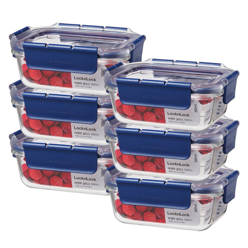 ロック＆ロックトップクラス直角シール容器380ml6個