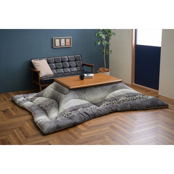 1161360130303 こたつ布団 単品 ふっくら 日本製 エレガンス 高級感 グレー 長方形 約205×285cm メーカー直送