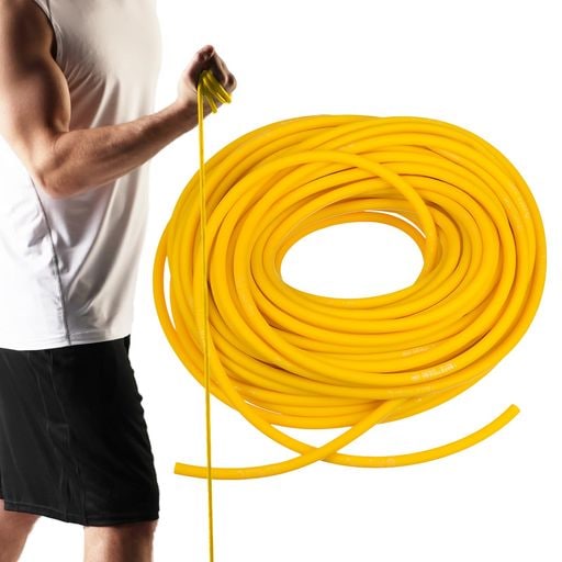D&M ディーアンドエム セラバンド セラチューブ 30.4m φ7.2mm 強度レベル-1 黄色 TT-11 マニュアル付 切って使える THERABAND トレーニングチューブ トレーニングバンド