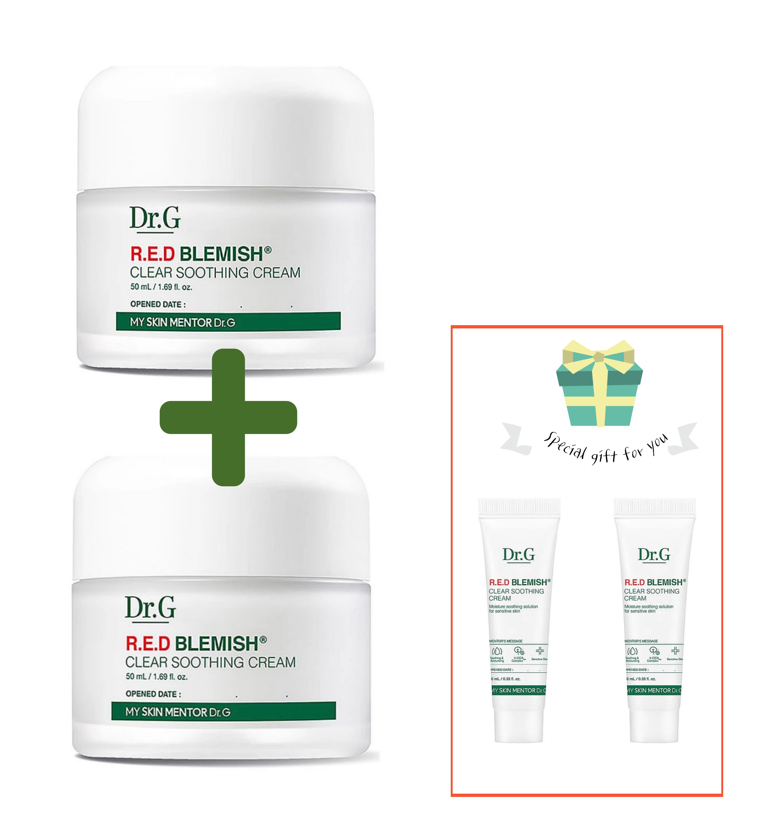 [正規品]レッドブレミッシュ スージングクリーム 50ML X2 + (10mL+10mL)