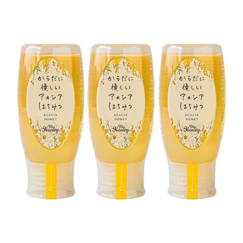 からだに優しいアカシアはちみつ 500g 3本セット アカシアハニー チューブボトル 生はちみつ 蜂蜜