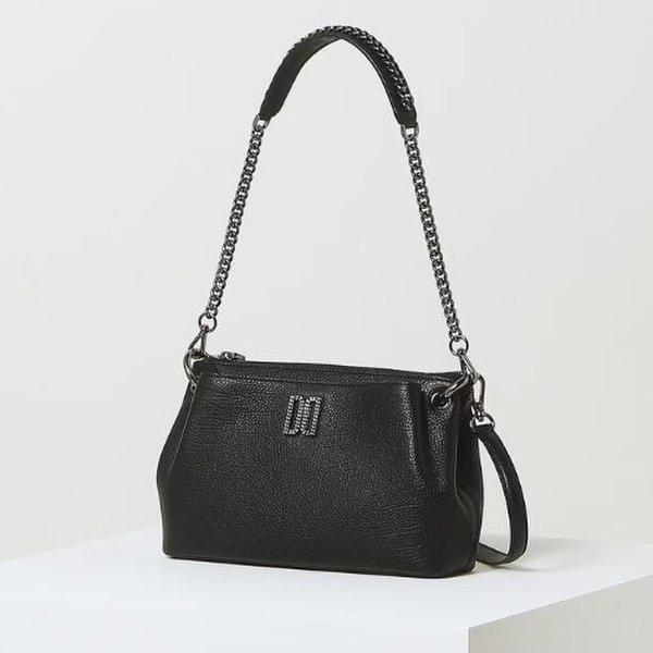 AK Bundang店 ブラックアンティークDD装飾レザーショルダーバッグS DCBA5E345BK