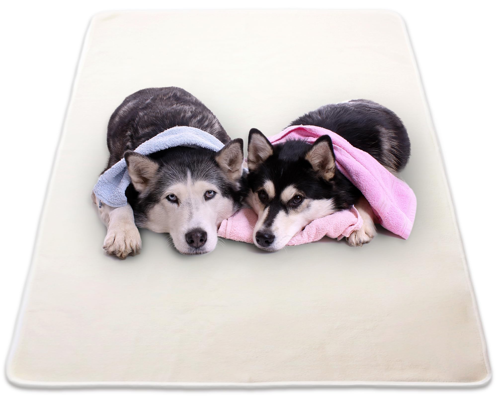 INULABO(イヌラボ) 洗える ペットシーツ 特大 おしっこマット 防水 床保護 ペットマット 丸ごと洗える 【わんこが思いっきり遊べる】 (165×122cm(1枚), ホワイト)