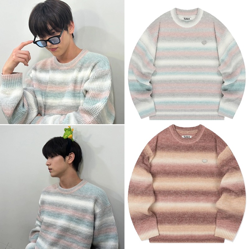 txt スビン着用 グラデーションストライプニット
