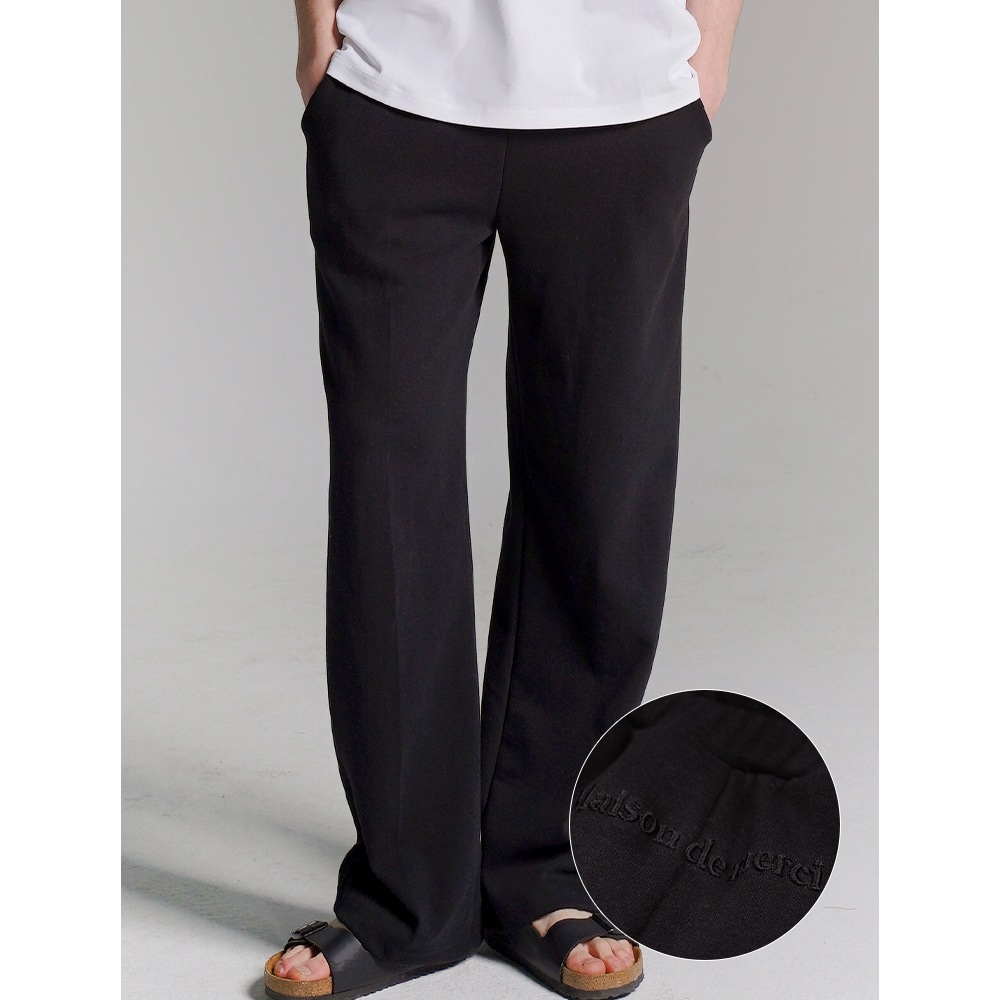 ファビュラスアーカイブユニセックスメゾンスウェットワイドパンツブラック (FCD1PT301M) 5,096円