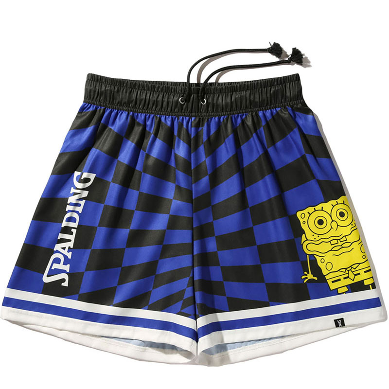 布帛ショーツ スポンジ・ボブ チェッカーフラッグ バスケットボール ＷＵＰフハクハーフ・３／４パ・ smp25047s-5810
