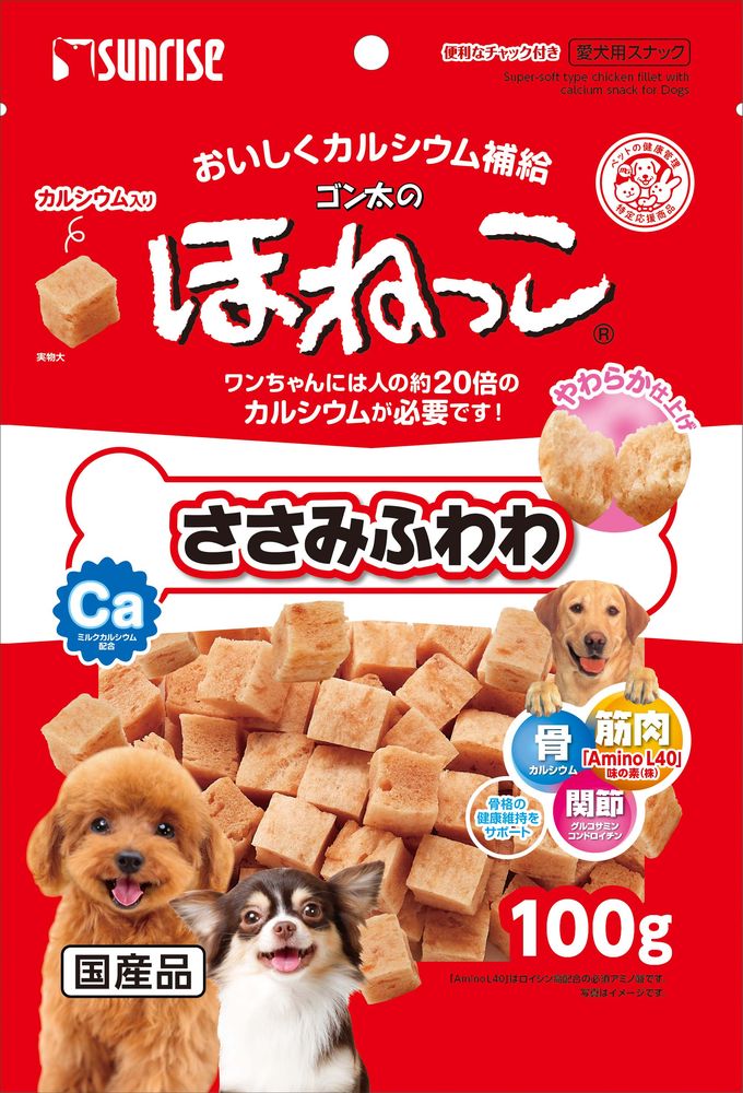 （まとめ買い）ゴン太のほねっこ ささみふわわ 100g 犬用おやつ [x16]