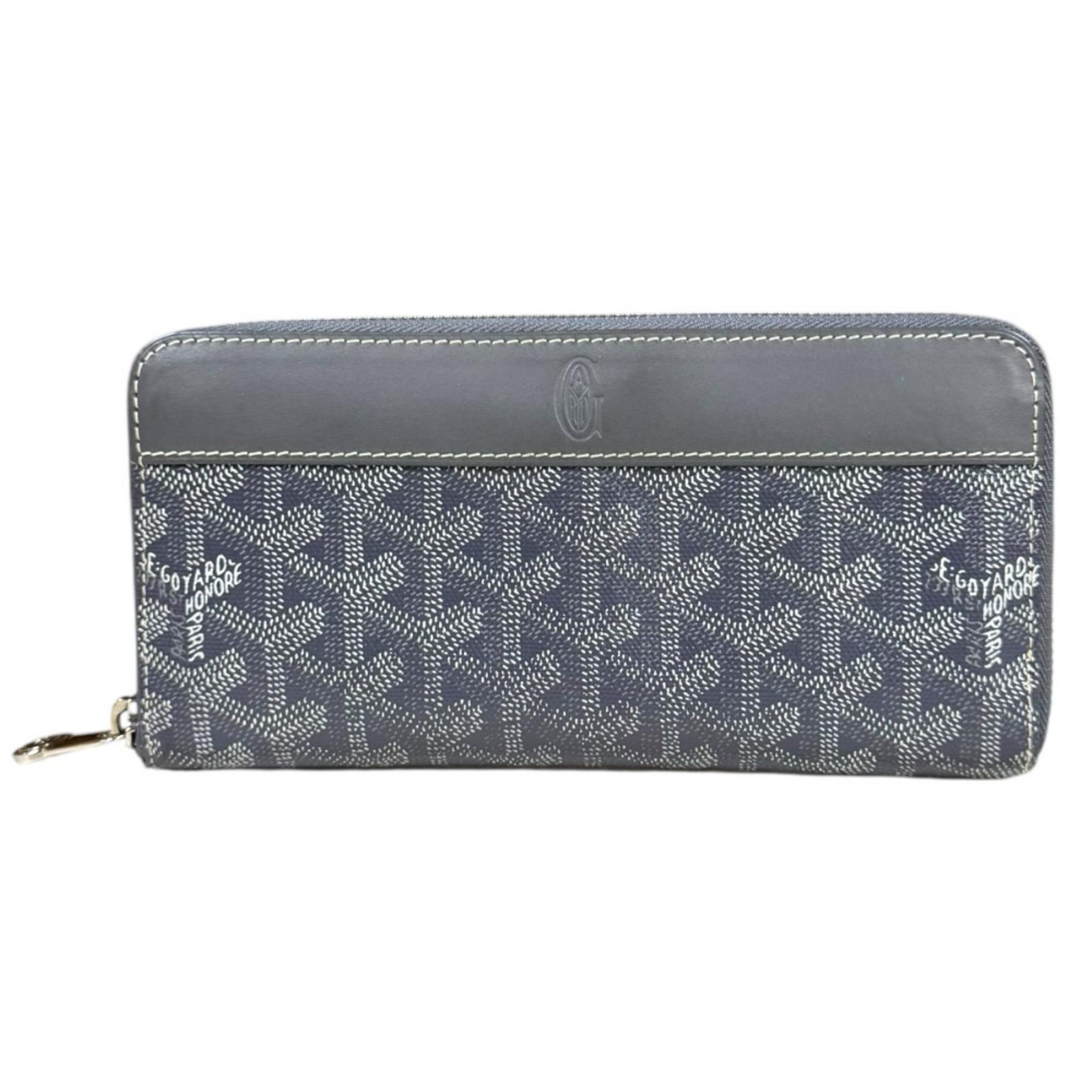 ゴヤール ヘリンボーン マティニョン ジップGM 長財布 コーティングキャンバス GOYARD 中古