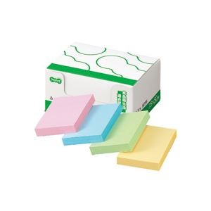 （まとめ）TANOSEE ふせん ノート長方形 75x50mm 4色 1パック（10冊） [x10]