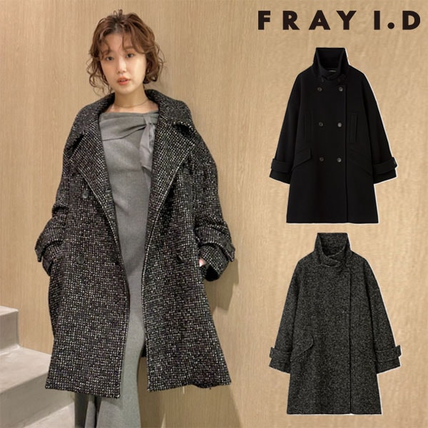 【SALE50%OFF】【即納】 フレイアイディー FRAY I.D アウター 24秋冬 バルマカンハーフコート 長袖 ミドル丈 fwfc244070 16,421円