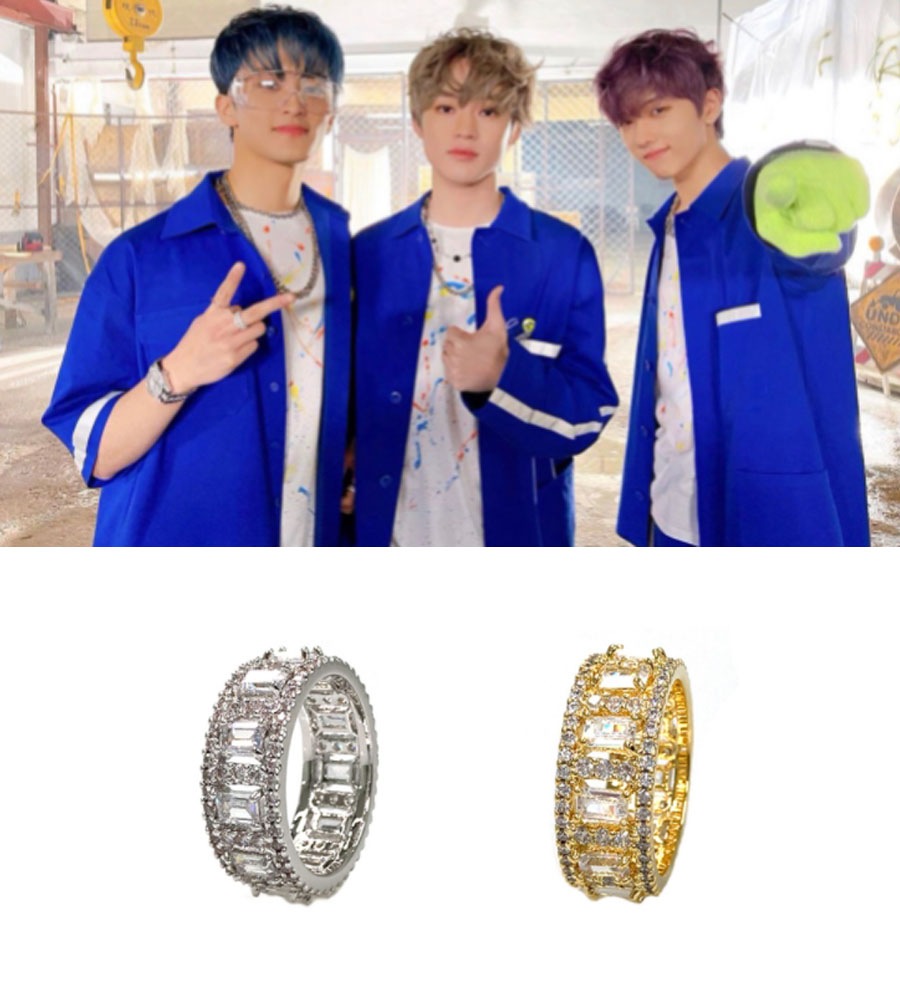 BLACK NCTマーク着用バススクエアボールディキュービックリング