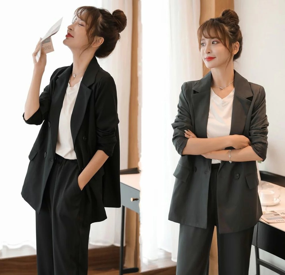 レディースビジネススーツジャケット+パンツパンツスーツ長袖洗えlるスーツセットOL大きいサイズ春春秋レディーススーツ上下セットリクルートスーツ入学式卒業式就活面接通勤オフィスセットアップ大きいサイズフ