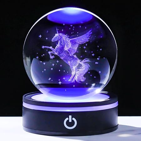 Qianwei クリスタルボール ユニコーン グッズ 記念日 誕生日プレゼント 女