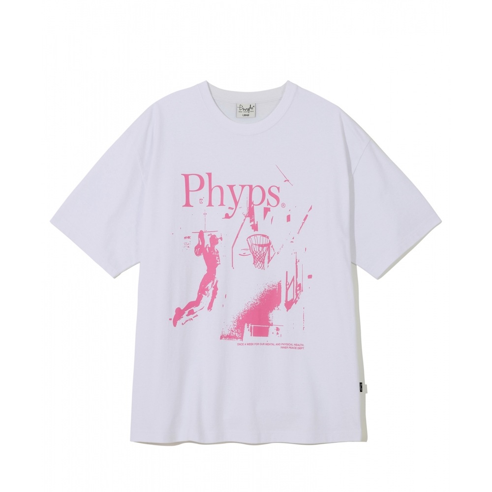 体育科 5/30 배송 PHYPS バスケットボール ダンク ショット SS ホワイト / ピンク 