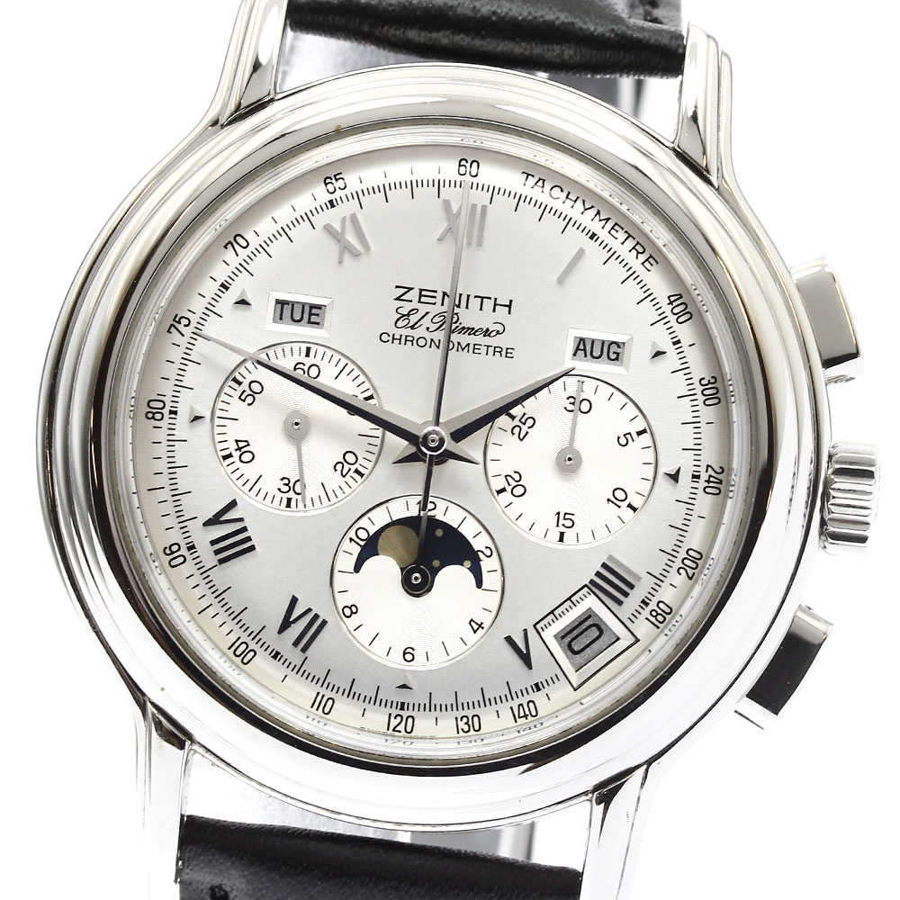 ゼニス ZENITH 01.0240.410 エルプリメロ クロノマスター デイト ムーンフェイズ トリプルカレンダー 自動巻き メンズ 保証書付き_905400【中古】