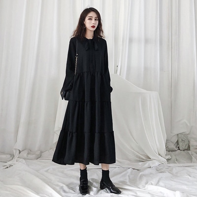 ワンピース フレアワンピース ティアードワンピース ミモレ ミモレ丈 ロング ロング丈 フレア シフォン リボン ウエストマーク ハイウエスト かわいい 大人可愛い きれいめ 大人 上品 おしゃれ