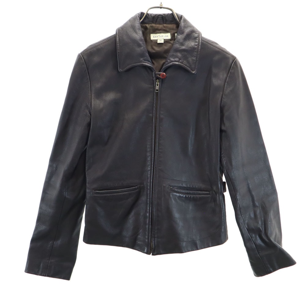 アンテイラー 90s 00s オールド レザージャケット XS ダークブラウン ANN TAYLOR レディース