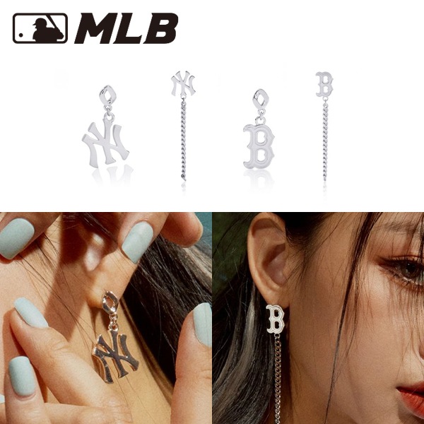 お年玉セール特価 Mlb エムエルビー Mlb ロゴ シングル イヤリング 4種 イアリング ピアス 韓国 ジュエリー アクセサリー 人気 ノンホール メンズ イヤリング モデル名 Logo Chain Single Envia Com Pl