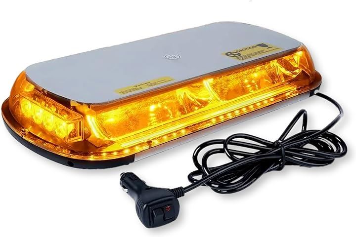 パトランプ 回転灯 12V/24V 兼用 シガーソケット式 LED 45cm ワイド 大型 フラッシュ ストロボ 点滅 防犯( アンバー, 連結 サーフ 遠隔 キャビン 応急 太陽光) 12,008円