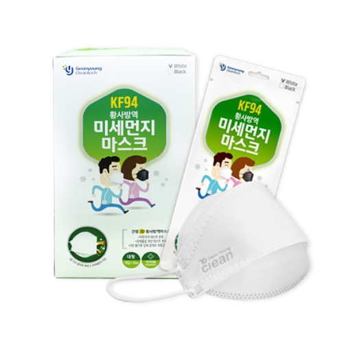 [Geonyoung] Cleantech KF94 微細粉塵 黄砂 防疫マスク 白 大 30枚