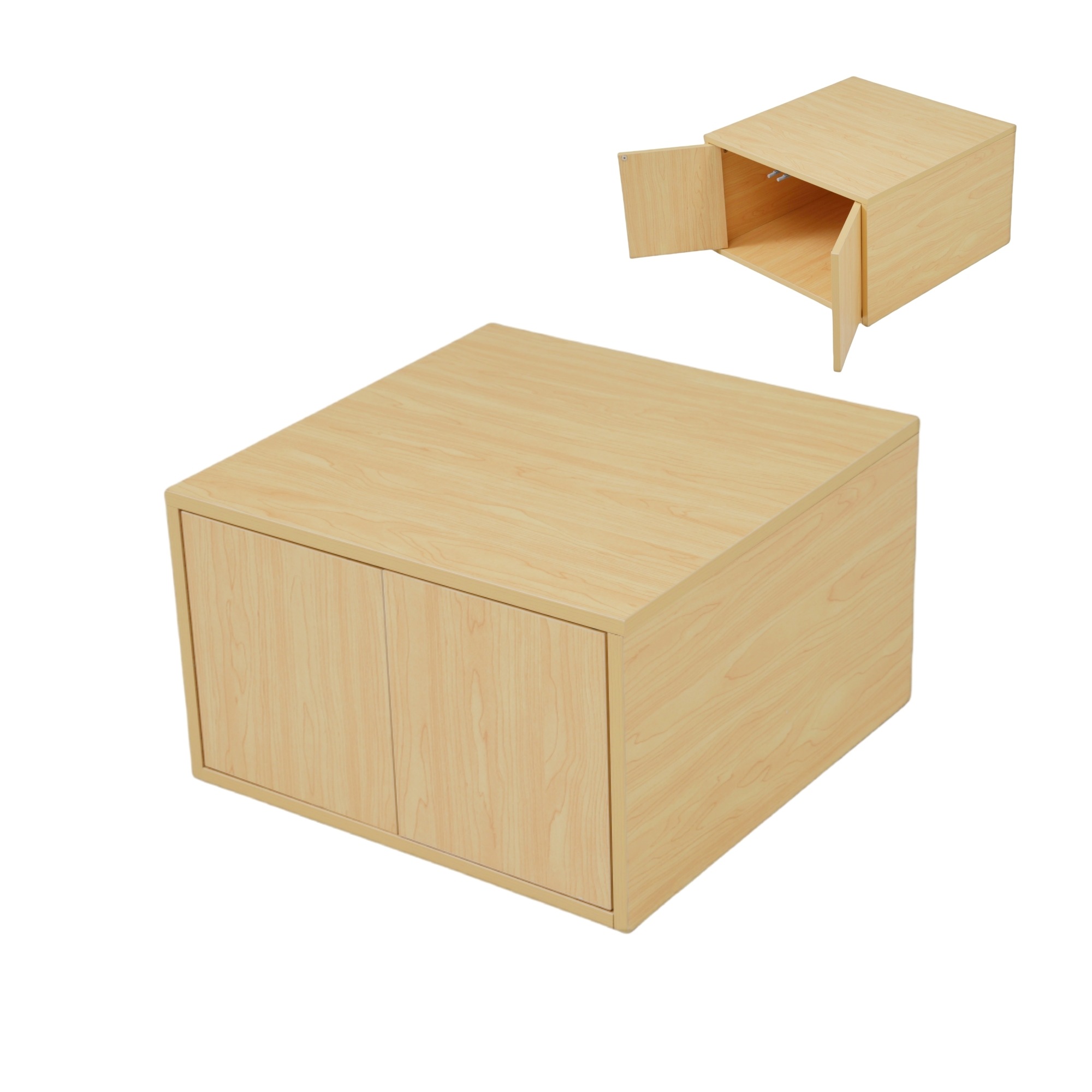 【横両開きボックス2個】収納ベッド ユニット 収納ボックス 小上がり ユニットベッド 50×50×30cm 組み合わせ自由自在 収納ベンチ 収納箱 ベッド 箱型 ベッドフレーム シングルサイズ ダブ