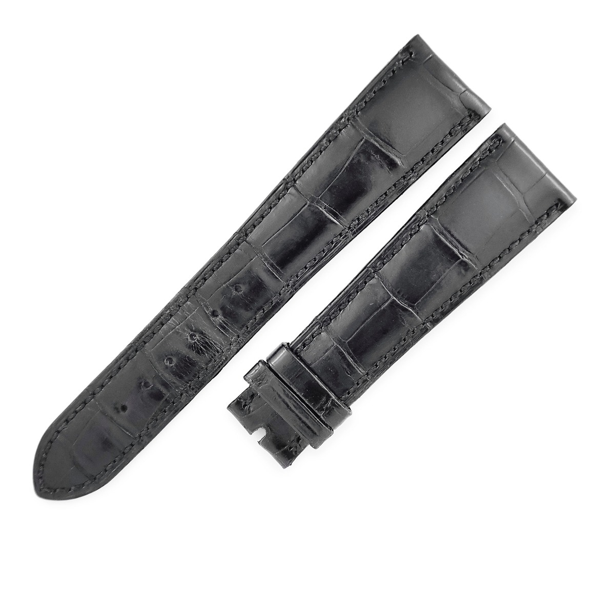 パテックフィリップ PATEK PHILIPPE 腕時計パーツ クロコダイル ブラック 純正 クロコ ベルト ストラップ 替え 予備 正規品 交換 スペア 本革 レザー 20ｍｍ ブラック 黒 【中古