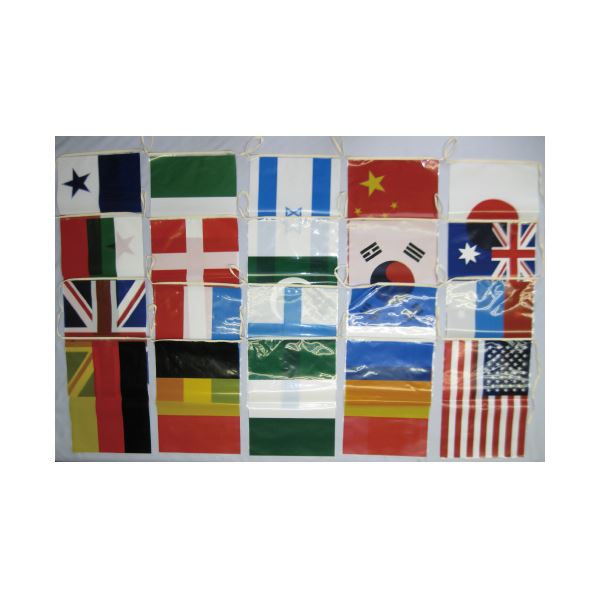 （まとめ）八光舎 万国旗（20ケ国） 連続紐付10.0m[x3セット]