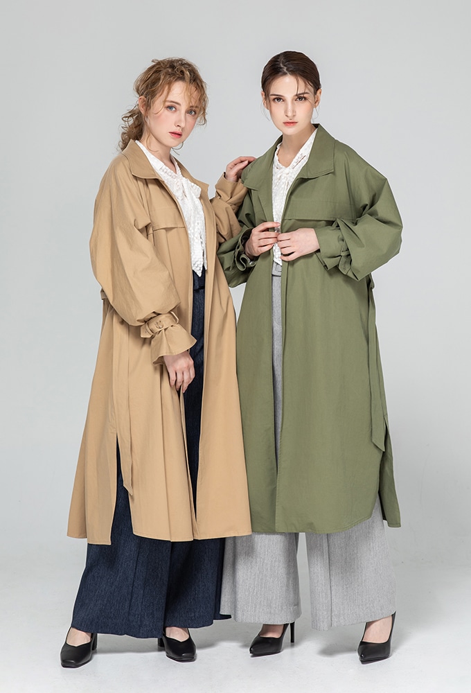 ゆったりした着用Over fit Trench Coat トレンチコート