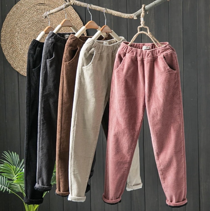 ボトムス パンツ ストレートパンツ ロング丈 ストレート ポケット 裏起毛 コーデュロイ かわいい 大人可愛い シンプル カジュアル おしゃれ お洒落 かっこいい 無地 秋 冬 10代 20代 30代