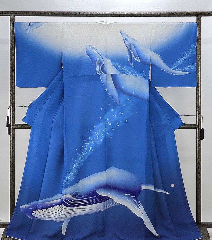 訪問着 新品仕立済 正絹 鯨模様 身丈164.5cm 裄丈68cm 新品 仕立て上がり 着物 結婚式 入学式 卒業式 b1007