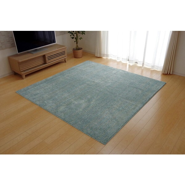 1340630042003 イリゼ長方形 BL 190×240 ブルー タフトラグ メーカー直送