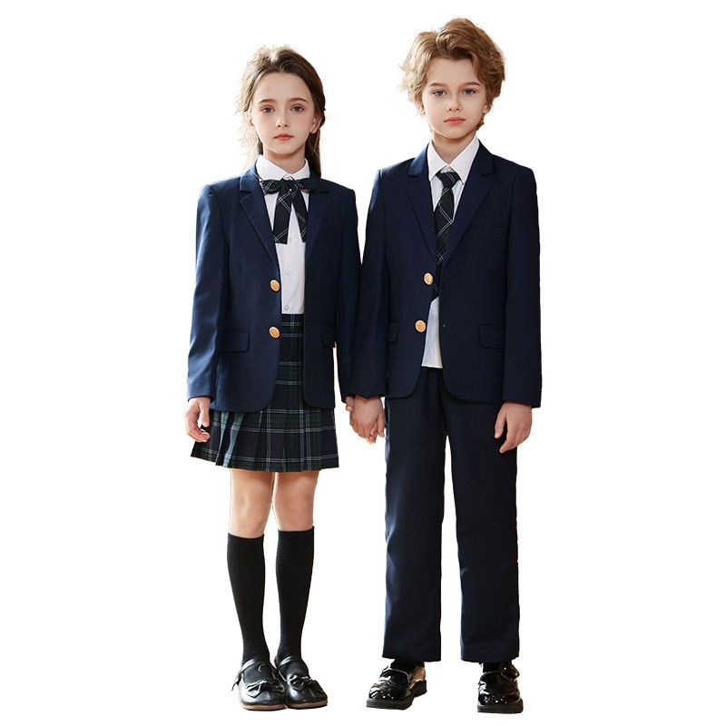 入学・卒業シーズン 小学生制服 春秋幼稚園制服 中学生 大学風スーツスーツ パフォーマンスユニフォーム